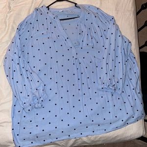 Split Neck Blue Old Navy Top 4X
